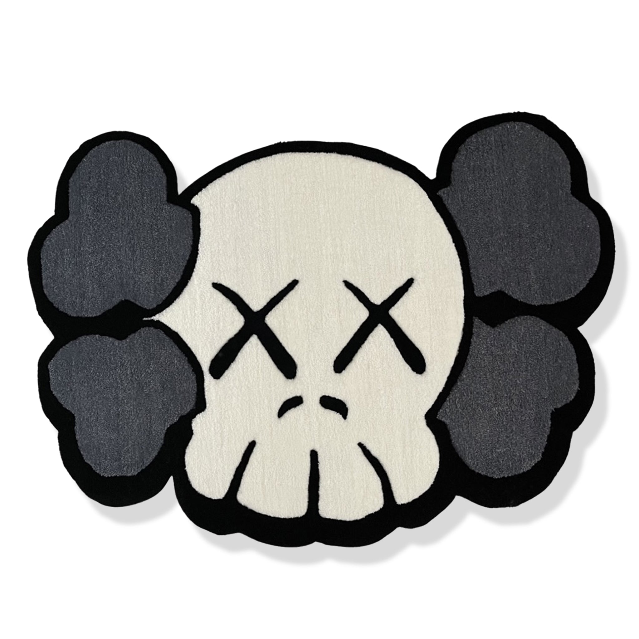 Image of Kaws Custom Handmade Grey White Rug